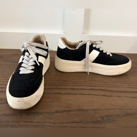 ShuShop STACEY Black and White Suede Sneakers Size 6 1/2 - Picture 5 of 9